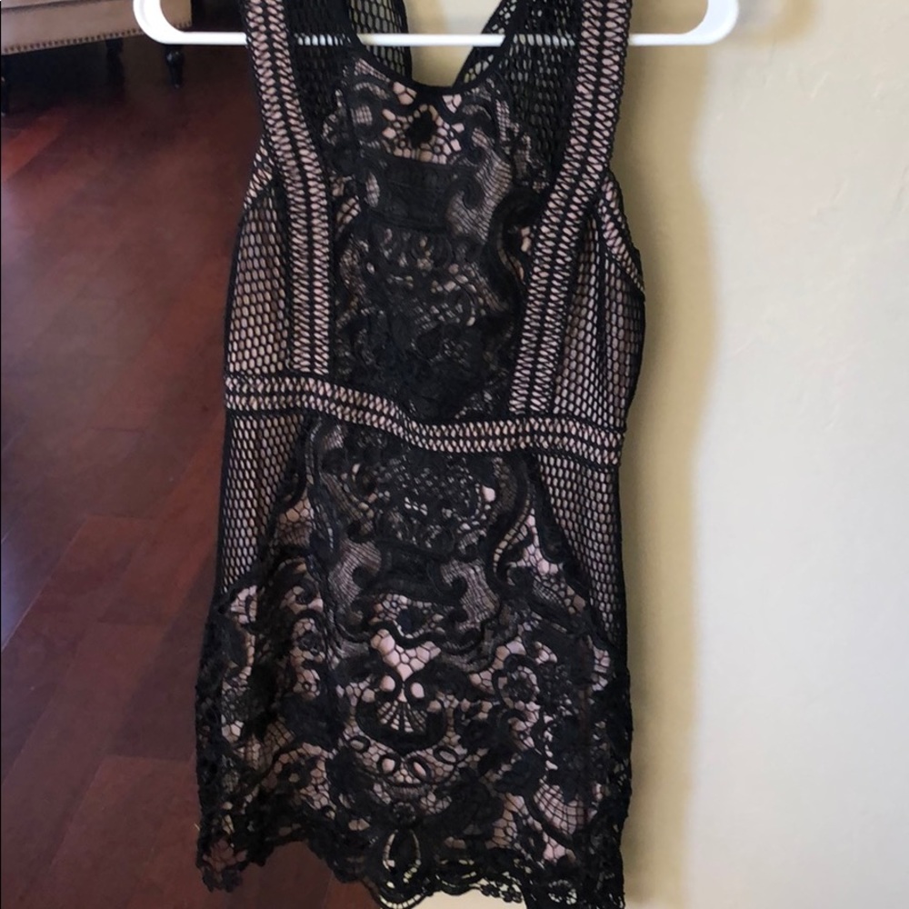 Black and pink lace cocktail dress size small